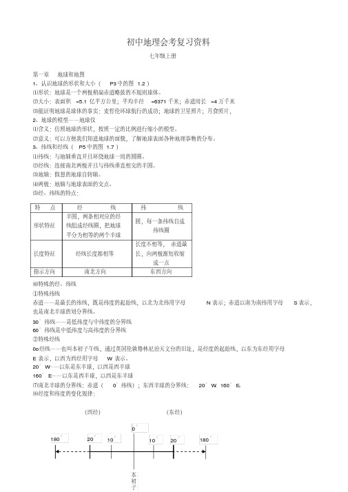 最新整理初中地理会考复习资料(人教版)