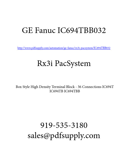 GE Fanuc RX3i PacSystem 919-535-3180 高密度终端块说明说明书