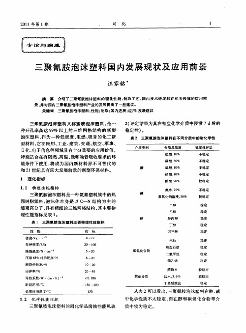 三聚氰胺泡沫塑料国内发展现状及应用前景