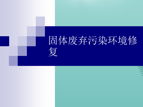 固体废弃污染环境修复(精选优秀)PPT