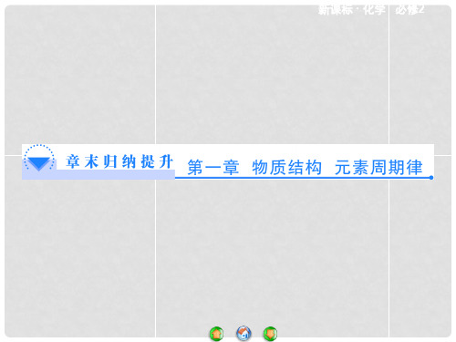  高中化学 第1章 物质结构 元素周期律章末归纳提升课