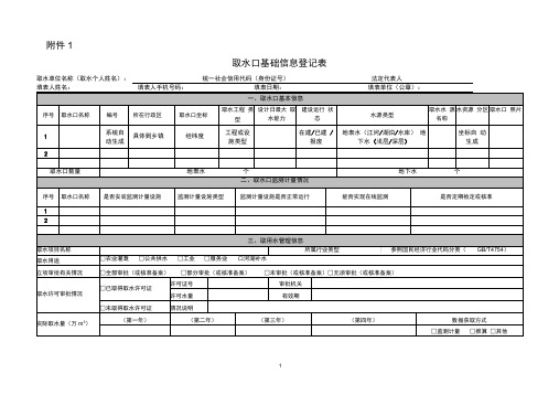 取水口基础信息登记表