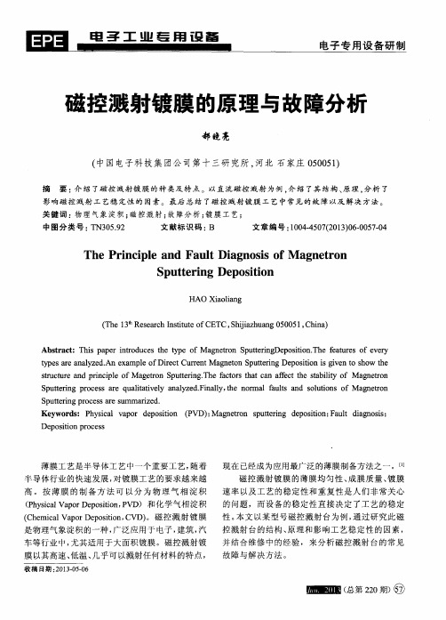 磁控溅射镀膜的原理与故障分析