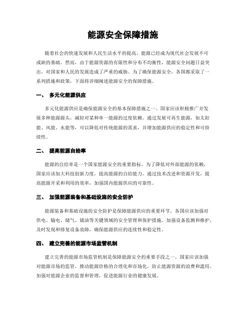 能源安全保障措施