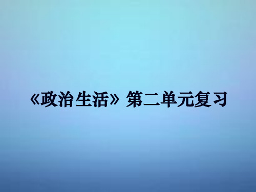 高中政治 第二单元 为人民服务的政府复习课件 新人教版必修2