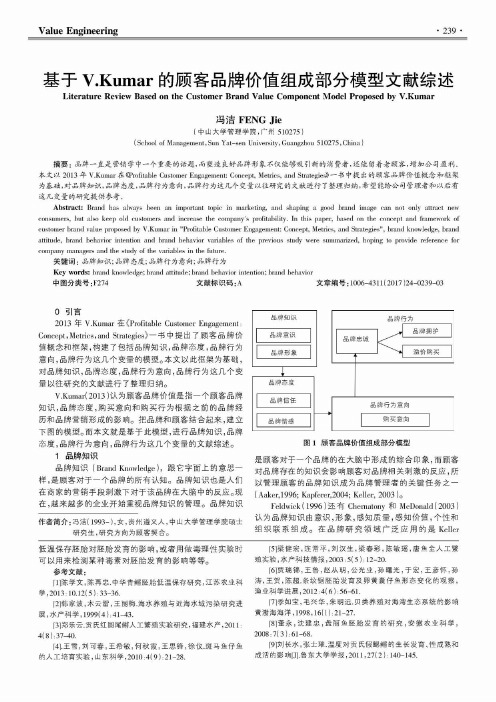 基于V.Kumar的顾客品牌价值组成部分模型文献综述