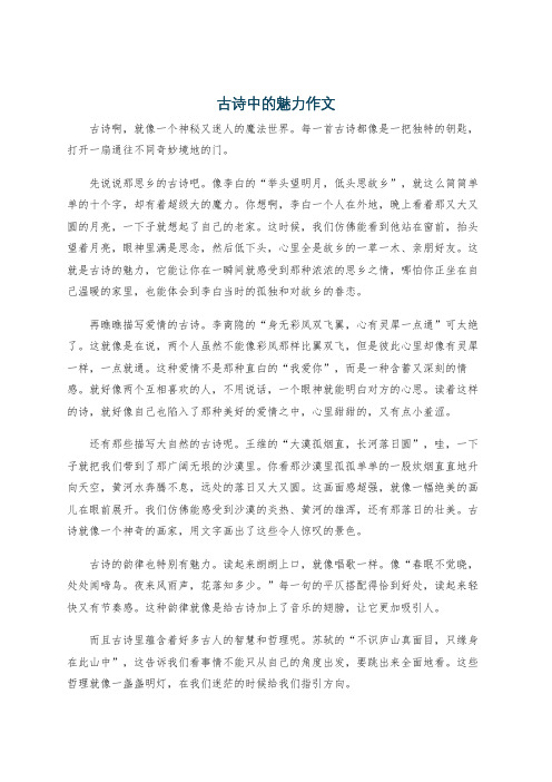 古诗中的魅力作文