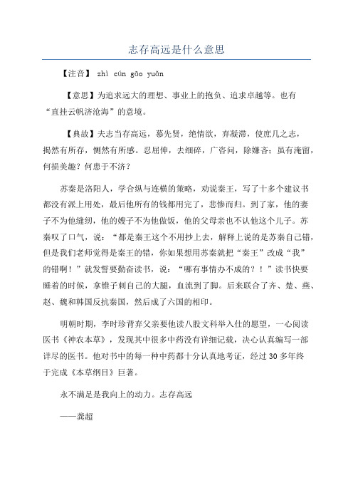 志存高远是什么意思