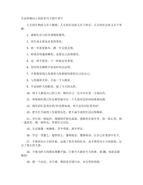 生活积极向上的优美句子图片带字