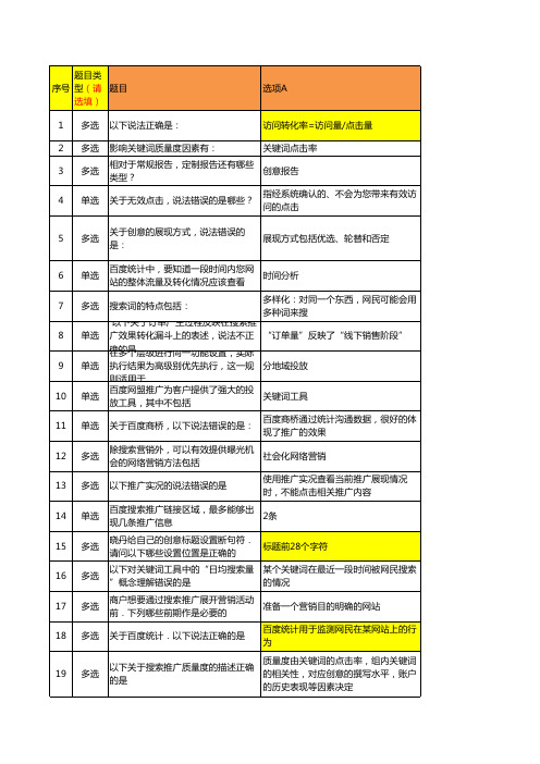 百度竞价中级认证试题-0327