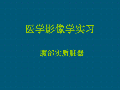 消化系统实质性脏器正常影像学表现及基本病变小组讨论