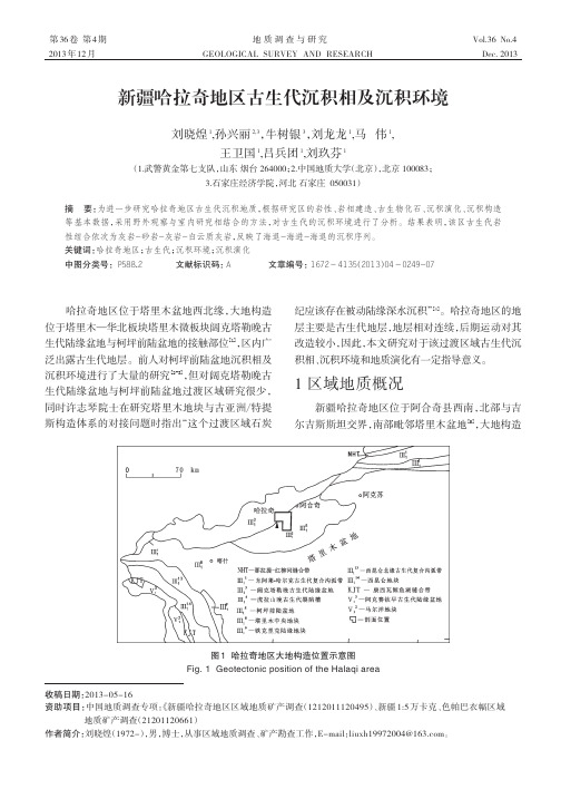 新疆哈拉奇地区古生代沉积相及沉积环境