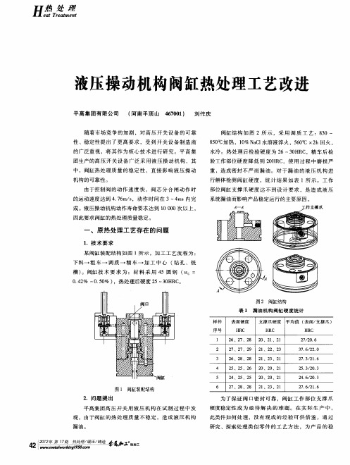 液压操动机构阀缸热处理工艺改进