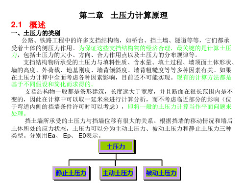 土压力计算原理