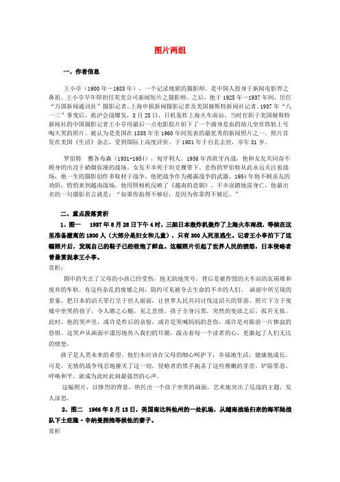 高中语文 2.9图片两组精品教案 苏教版必修2