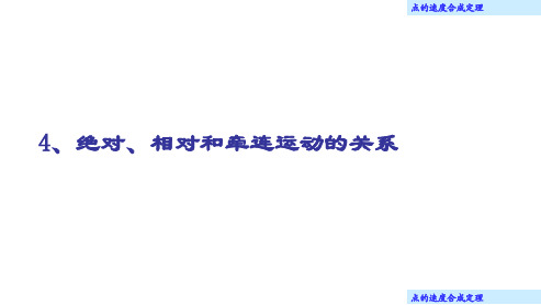 理论力学课件 14.4 绝对、相对和牵连运动的关系