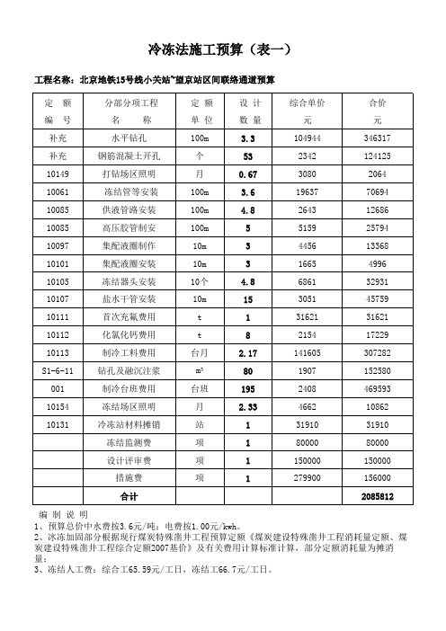 北京地铁15号线小关站~望京站区间联络通道预算_徐州