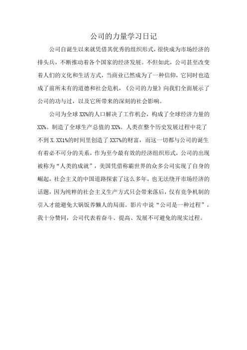 公司的力量学习日记