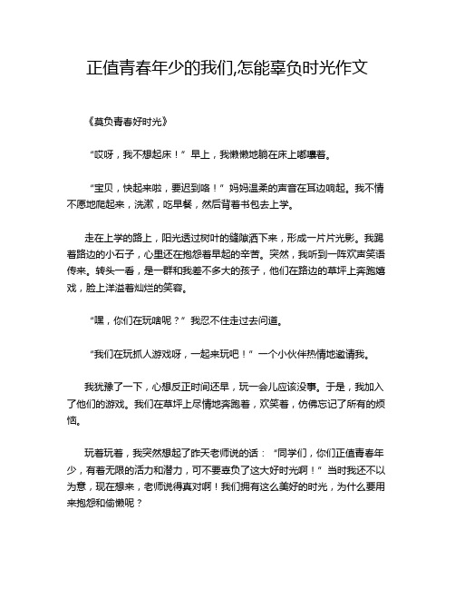 正值青春年少的我们,怎能辜负时光作文