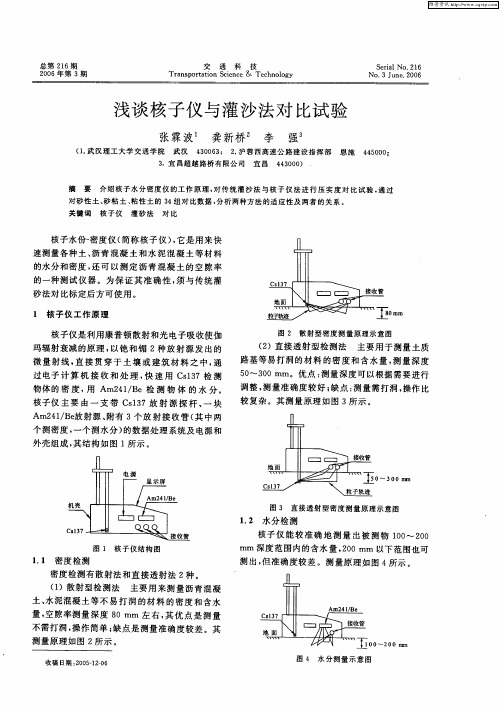 浅谈核子仪与灌沙法对比试验