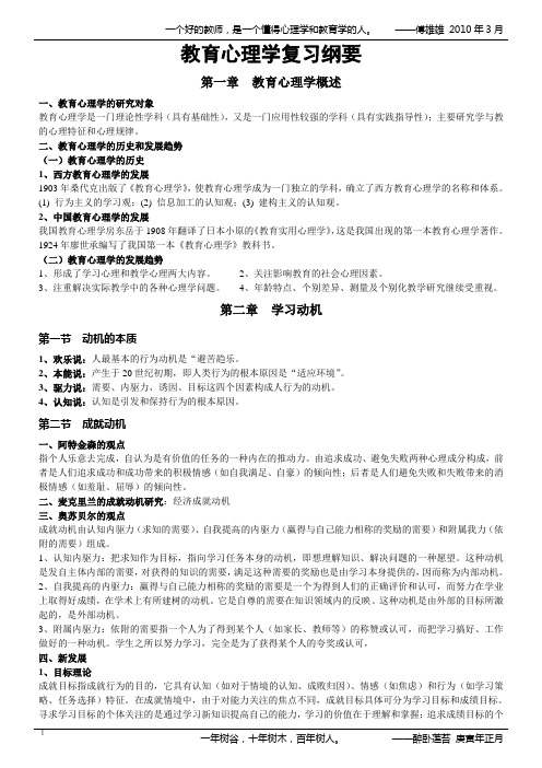 教育心理学复习纲