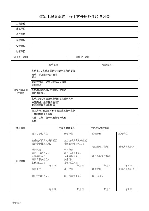 危大工程验收表 