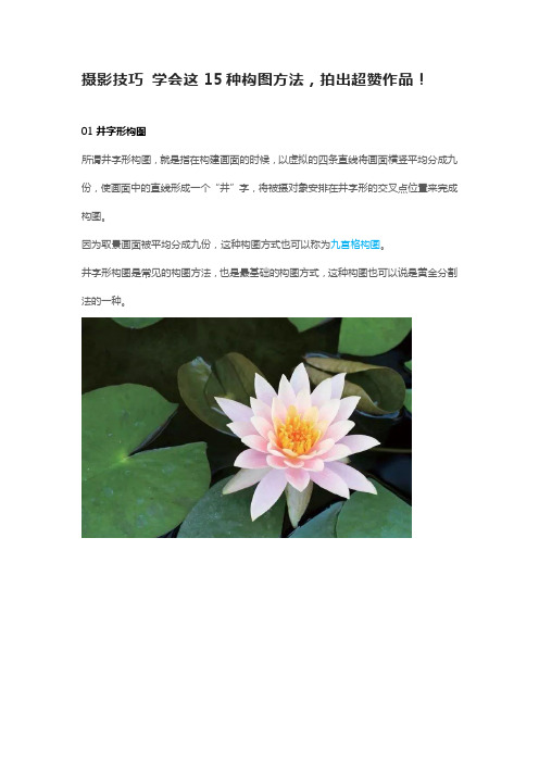 摄影技巧 学会这15种构图方法,拍出超赞作品!