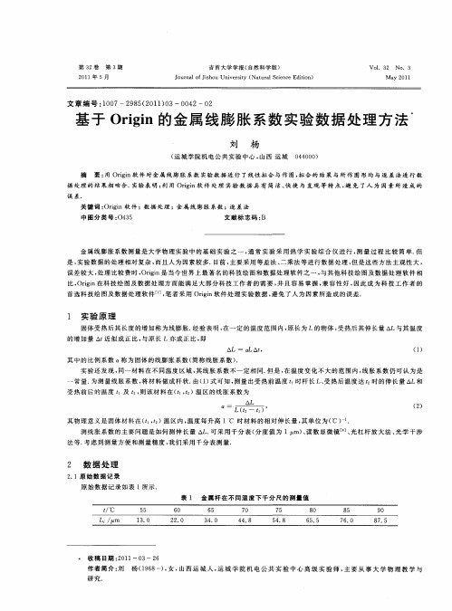 基于Origin的金属线膨胀系数实验数据处理方法