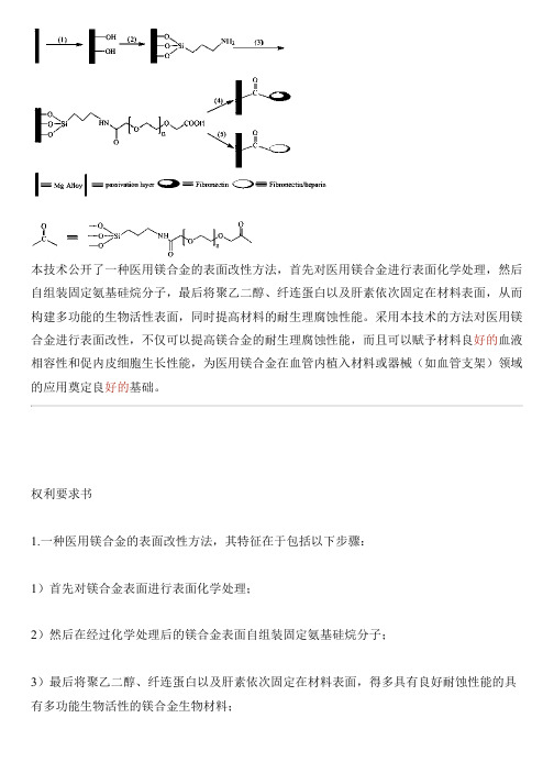 医用镁合金的表面改性方法与制作流程