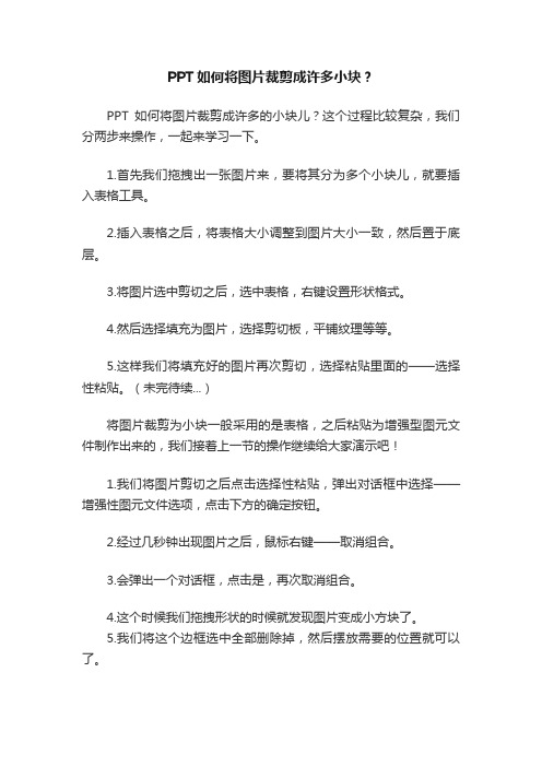 PPT如何将图片裁剪成许多小块?