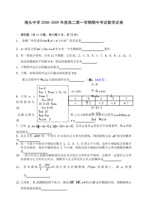 必修函数的概念和图象一轮练习题