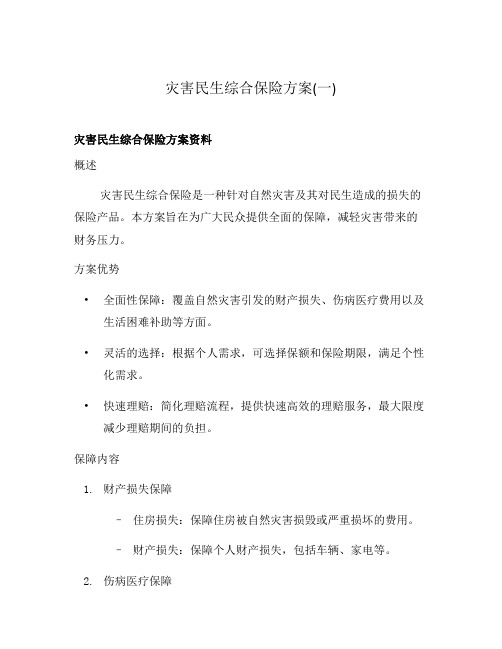 灾害民生综合保险方案(一)