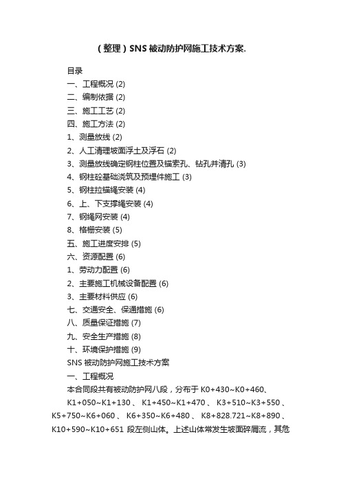 （整理）SNS被动防护网施工技术方案.