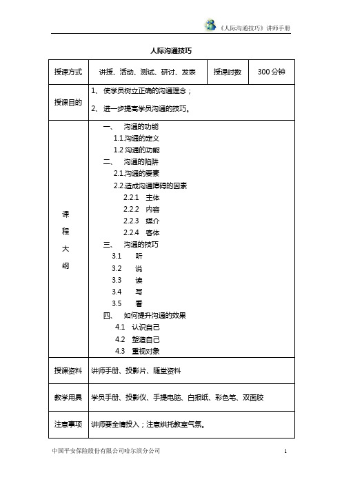 人际沟通训练手册