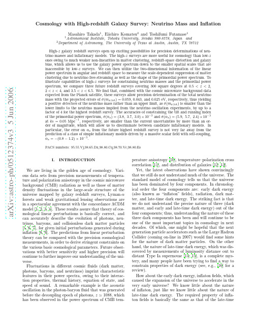 Cosmology with High-redshift Galaxy Survey Neutrino Mass and Inflation