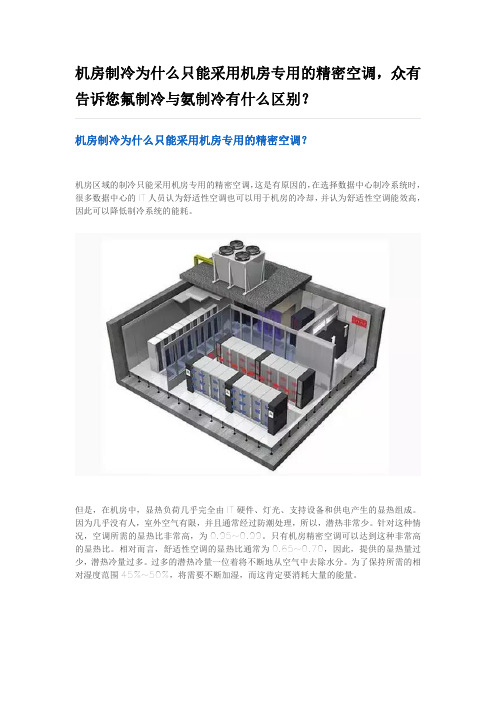 机房制冷为什么只能采用机房专用的精密空调,众有告诉您氟制冷与氨制冷有什么区别？