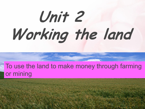 人教新课标必修4 Unit2 Working the land 全套课件22