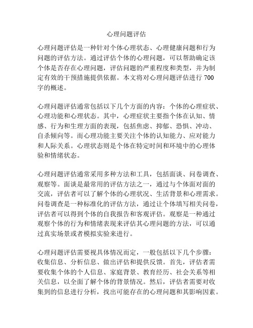 心理问题评估