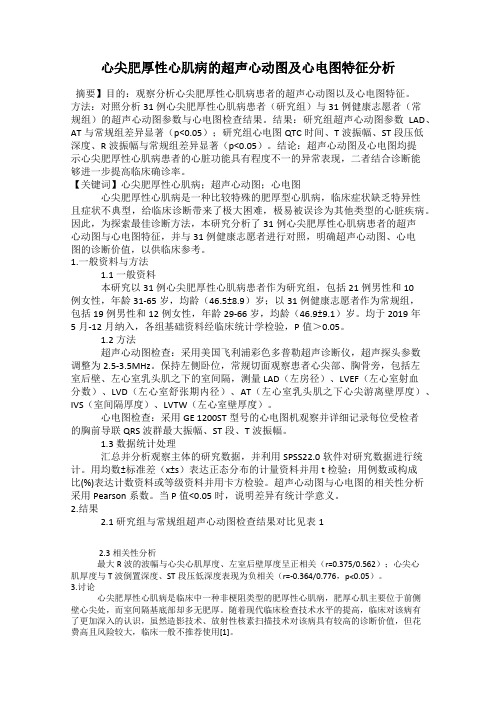 心尖肥厚性心肌病的超声心动图及心电图特征分析