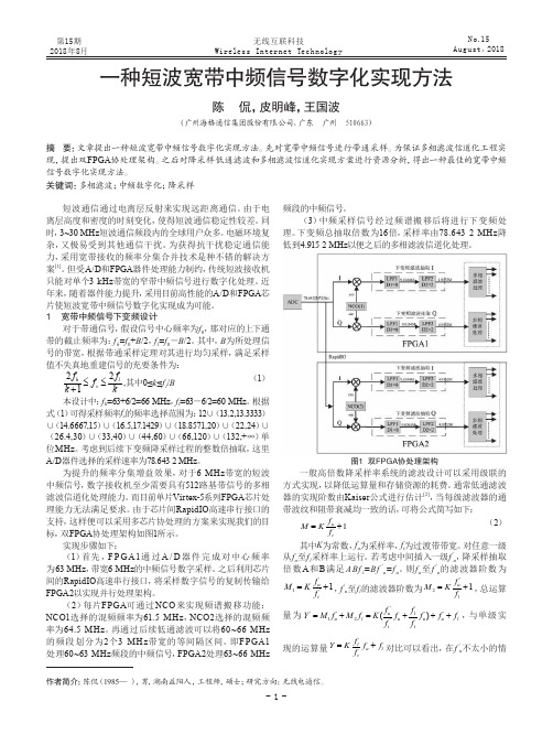 一种短波宽带中频信号数字化实现方法