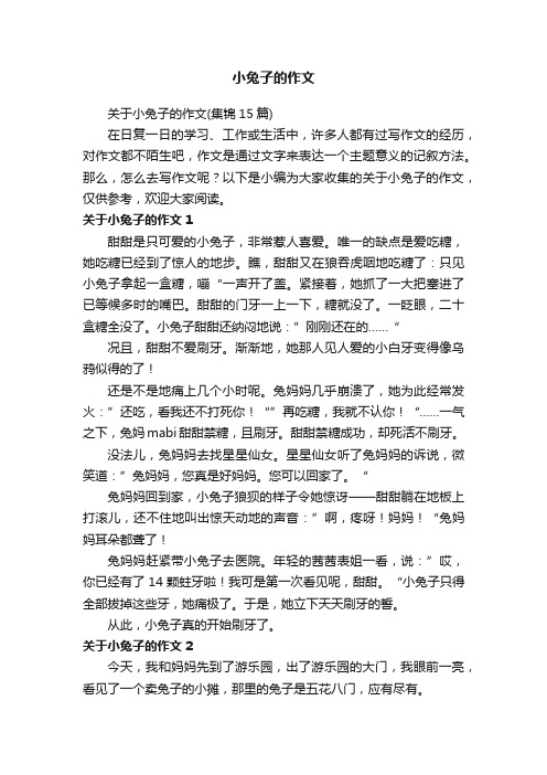 关于小兔子的作文（集锦15篇）