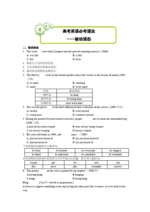 高考英语必考语法--被动语态