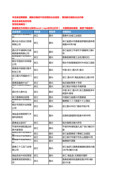 2020新版浙江嘉兴木材企业公司名录名单黄页联系方式大全119家