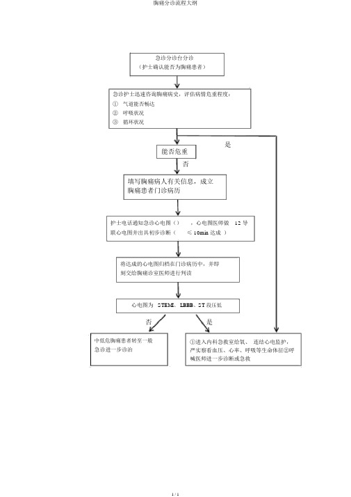 胸痛分诊流程纲要