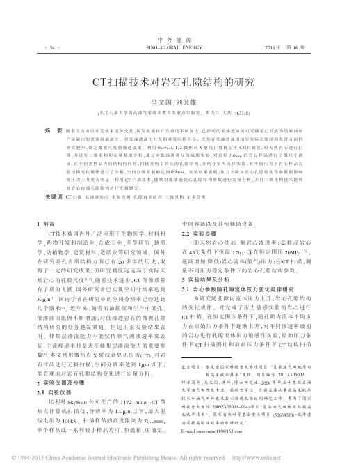 CT扫描技术对岩石孔隙结构的研究_马文国