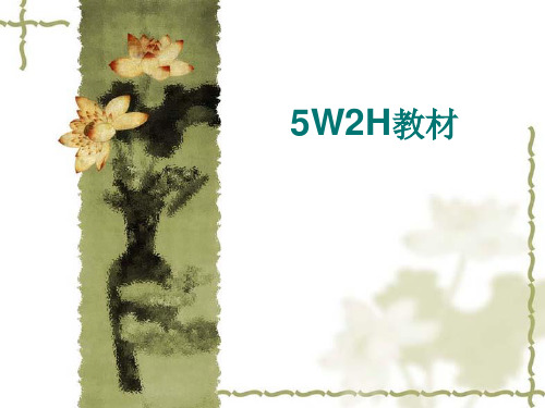 5W2H分析法