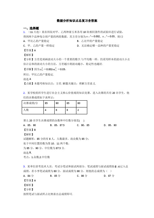 数据分析知识点总复习含答案