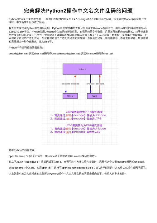 完美解决Python2操作中文名文件乱码的问题