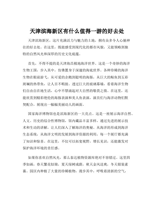 天津滨海新区有什么值得一游的好去处