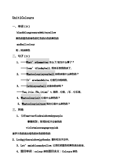 牛津英语三年级下册全册单元重点